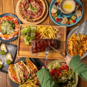 NEW【アメリカンパーティー◎】当店人気のタコスやバックリブなど全10種+3H飲放題付5000円◎