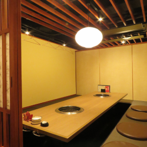 We also have a private room with a sunken kotatsu table that can accommodate up to 10 people.
