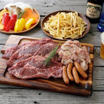 [All-you-can-drink included] Jungle Namba's proud course ★ [Standard BBQ course] 4,800 yen incl.