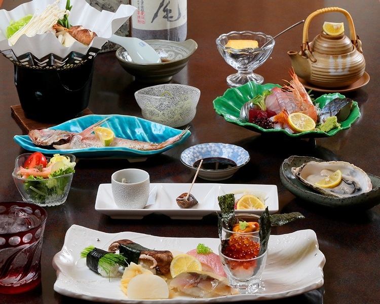 2時間飲み放題つき。すし亭　蘭おすすめ『菊』コース