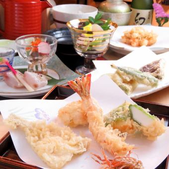 *Enjoy the taste of the season* [Tempura course Kasumi] Our most recommended course! 7 dishes total 6,000 yen (tax included)