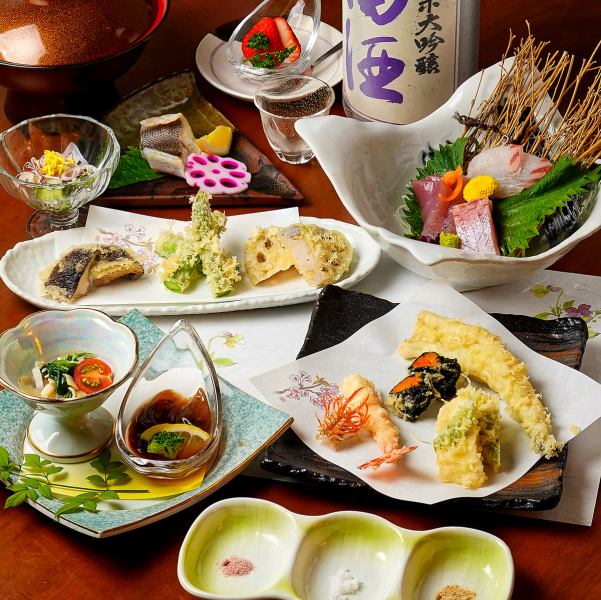 [聚餐、娱乐、宴会等] 可以享用久奇尼天妇罗的套餐3,500日元（含税）～ ◎