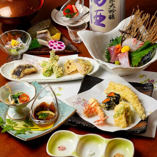 【会食や接待、宴会などに】くきにの天ぷらを堪能できるコースは3500円(税込)～ご用意◎