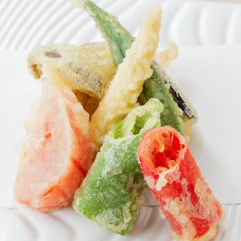 Colored vegetable tempura