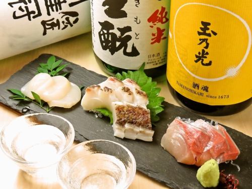 Assortment of today's sashimi