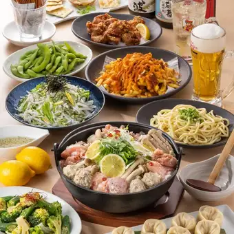【含生啤！ 2小時暢飲】<雞肉檸檬鹹鹽火鍋套餐>，共9道菜，4000日圓（含稅）
