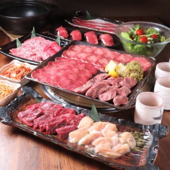 Enjoy meat sushi and rare cuts! [Meat Premium Course *Includes 90 minutes of all-you-can-drink] 15 dishes total 7,000 yen