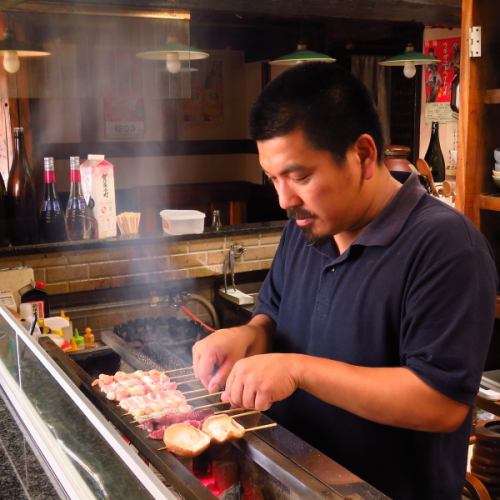 Discerning yakitori carefully baked over charcoal fire