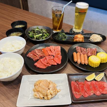 ◇2時間飲み放題付◇牛タン、カルビ・ロースなど人気のお肉を楽しめる【宴コース】5000円(税込)