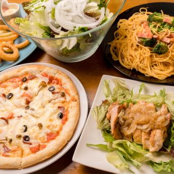 【2時間飲み放題付】スタンダードコース♪ピザやチキングリルなど全6品◎4500円(税込)