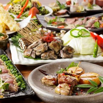 【2.5Ｈ飲放】はかた地どりの岩塩焼き×炭火焼き鳥×逸品×肉寿司『匠』全10品 5500円⇒4500円