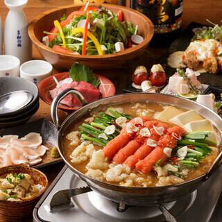 《匠コース》博多もつ鍋・牡蠣の雲丹いくら乗せ・地鶏炭火焼き!全9品 3H飲み放題付 7000円