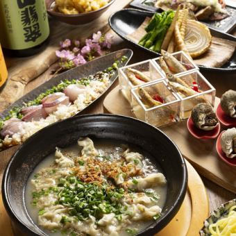 2時間飲み放題付き『炊き餃子と博多串焼きコース』全8品￥6000