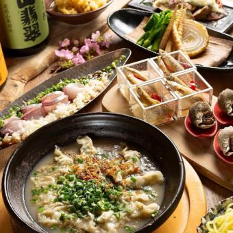 【4/26～5/4限定】2時間飲み放題付き『炊き餃子と博多串焼きコース』全8品￥6000⇒5000