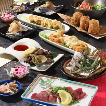 【再生酒場統一『満足』コース】3500円税込≪料理のみ≫馬刺し・鶏炭火焼き・チキン南蛮等全9品