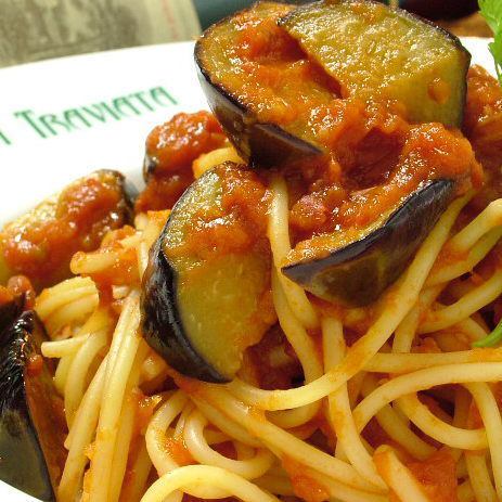 Eggplant and bacon tomato sauce