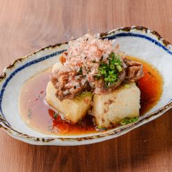 Deep-fried meat and tofu
