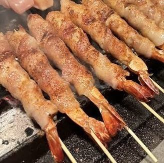 【みんな大好き！エビちゃん！】海老大葉豚バラ巻き串　1本