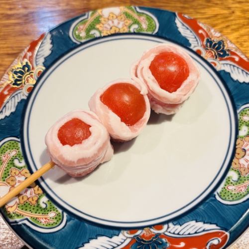 ミニトマト豚バラ巻串