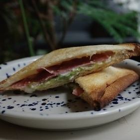 Pastrami and cheese hot sandwich