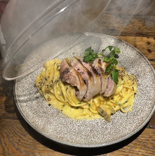 Instant smoked duck confit peperoncino