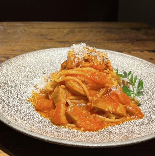 Homemade bacon amatriciana