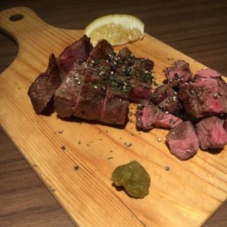 Thick-sliced beef tongue steak