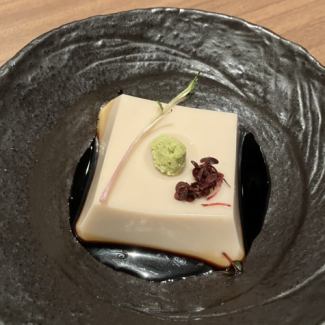Wasabi soy sauce with sesame tofu