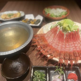 【当店1押しコース】SNS映え海老しゃぶや天ぷらおばんざい付きコース5480円→→→→→→→4500円