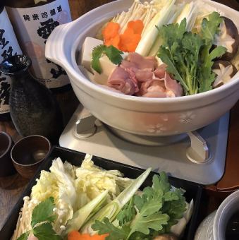 【涮鍋套餐】5道菜共4,500日圓（含稅）