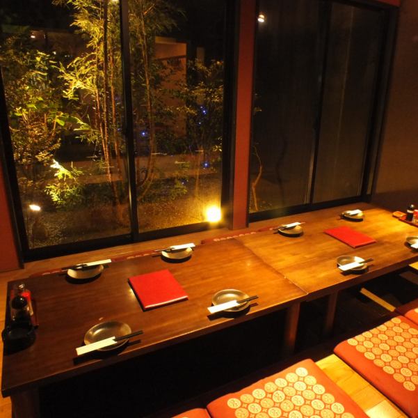 [3-minute walk from the south exit of Shizuoka Station] We have a completely private room.The digging private room can accommodate up to 24 people! Enjoy seasonal dishes while watching the illuminated courtyard at night! This is the only room, so please make a reservation as soon as possible.