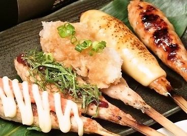 Yakitori grilled with binchotan charcoal