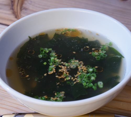 Egg soup/seaweed soup each