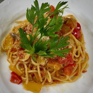 Autumn ratatouille tomato pasta