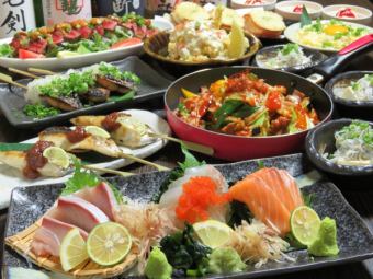 春天的宴会◆火锅套餐2小时无限畅饮，7道菜5,500日元，柑橘鰤鱼火锅/什锦生鱼片等。