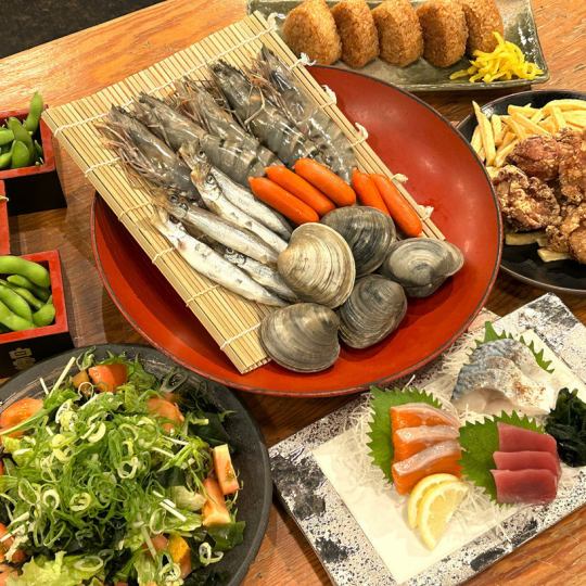 飲み放題付き浜焼き4,000円コース