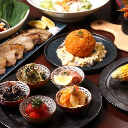 【ぜろいちフル堪能コース】★2H飲み放題★SNS人気！まん丸エビカツなど全7品7000円
