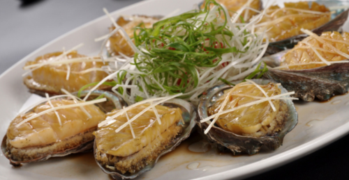 Abalone with green onion oil