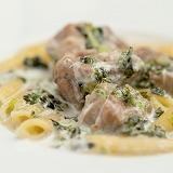 岩見沢高麗雉と海苔と柚子胡椒のクリームソースペンネ