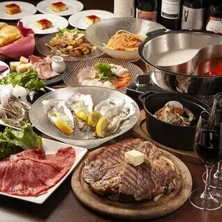 【彩美牛&ジビエ＆北海道豚が食べられるVIPコース】牡蠣にお肉、海鮮等贅沢な北海道食材を満喫！