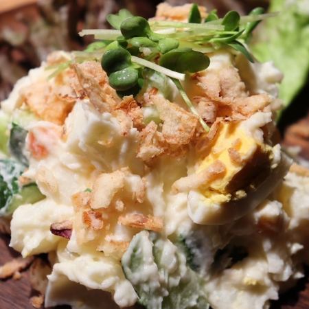 The owner's proud potato salad, which can't be found anywhere else