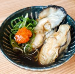 Oysters with grated daikon radish and ponzu sauce