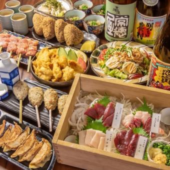 満喫！馬刺し4種盛り合わせやとり天等鍋なし料理10品+120分飲み放題付6000円⇒5000円(税込)