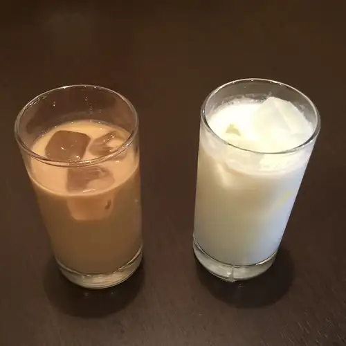 We have lassi or masala chai (hot/iced)!