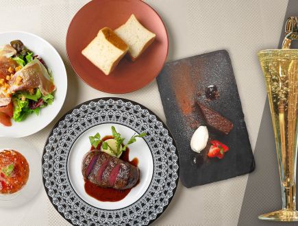 [Reward Lunch] 4 dishes including beef fillet and dessert + sparkling wine/non-alcoholic available (HP)