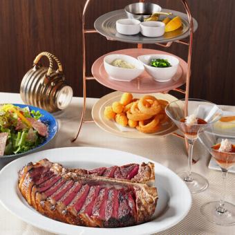 【百老匯】T骨牛排套餐+氣泡酒吐司（提供無酒精飲品）