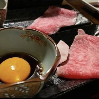 [Course B] 16 dishes including Kuroge Wagyu beef fillet and grilled Kuroge Wagyu sirloin sukiyaki 4,980 yen (tax included)