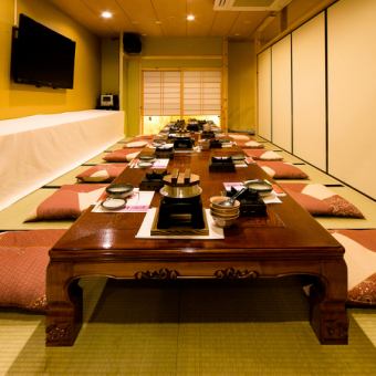 There are 6 types of completely private rooms.By connecting or dividing them, you can meet various needs.Please relax in a completely private room for any number of people.