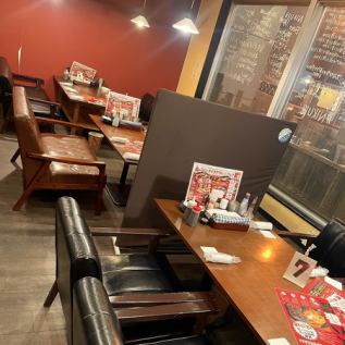 All of our table seats are sofa seats where you can relax.