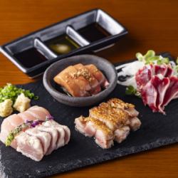 鶏造りの盛り合わせ 五種
